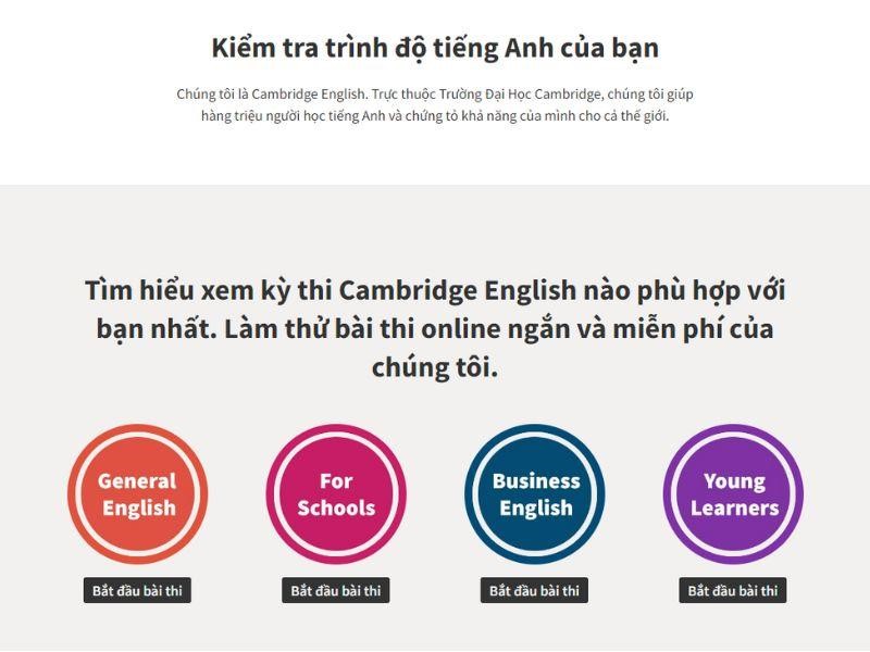 Cambridge English giúp bạn kiểm tra trình độ LLC88.com đặc quyền hội viên vip hiện tại