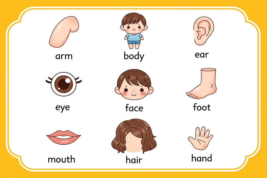 Từ vựng luyện thi Starters chủ đề The Body & The Face Từ vựng luyện thi Starters chủ đề The Body & The Face